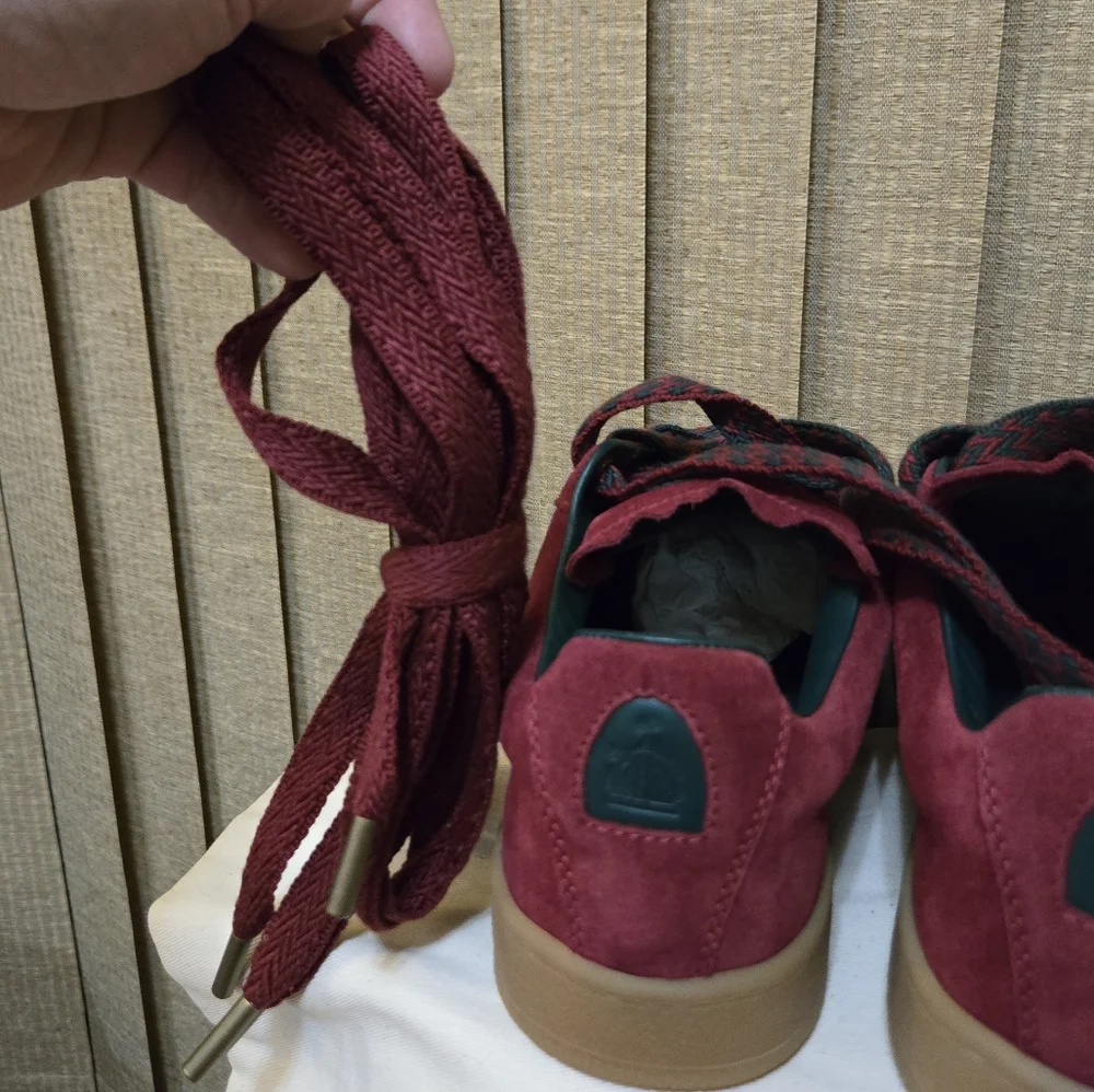 Lanvin Red High-Top Sneakers with Suede Finish - Picture 9 of 12